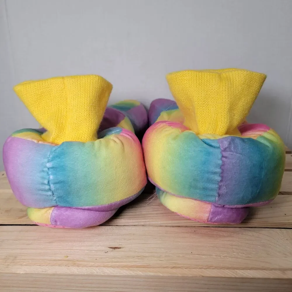 Peeps Pastel Rainbow Girls Bunny Slippers - Size Medium (13-1)